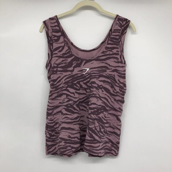 Gymshark Animal Print graphic tank top Scoop neck Purple Zebra print Medium - Picture 4 of 15